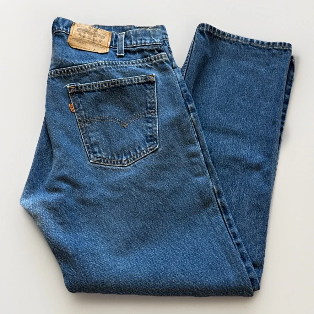 Vintage Levis 505 Jeans Mens 34 x 30 Relaxed‎ Fit 80s Denim Straight Leg